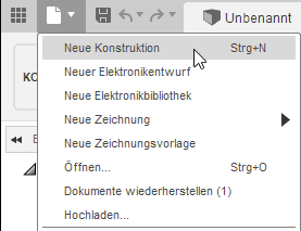 Software CAD - Tutorial - Analyse - Fusion 360 - Neue Konstruktion.gif