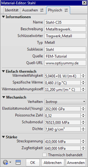 Software CAD - Tutorial - Belastung - Material-Editor Stahl-C35.gif