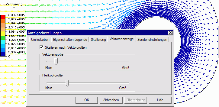 Software FEM - Tutorial - Belastung - Multiphysics - Verschiebung Vektorplot.gif