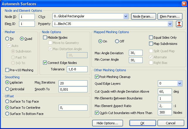 Software FEM - Tutorial - FEM-Prozess - Vernetzung - dialog automesh surfaces.gif